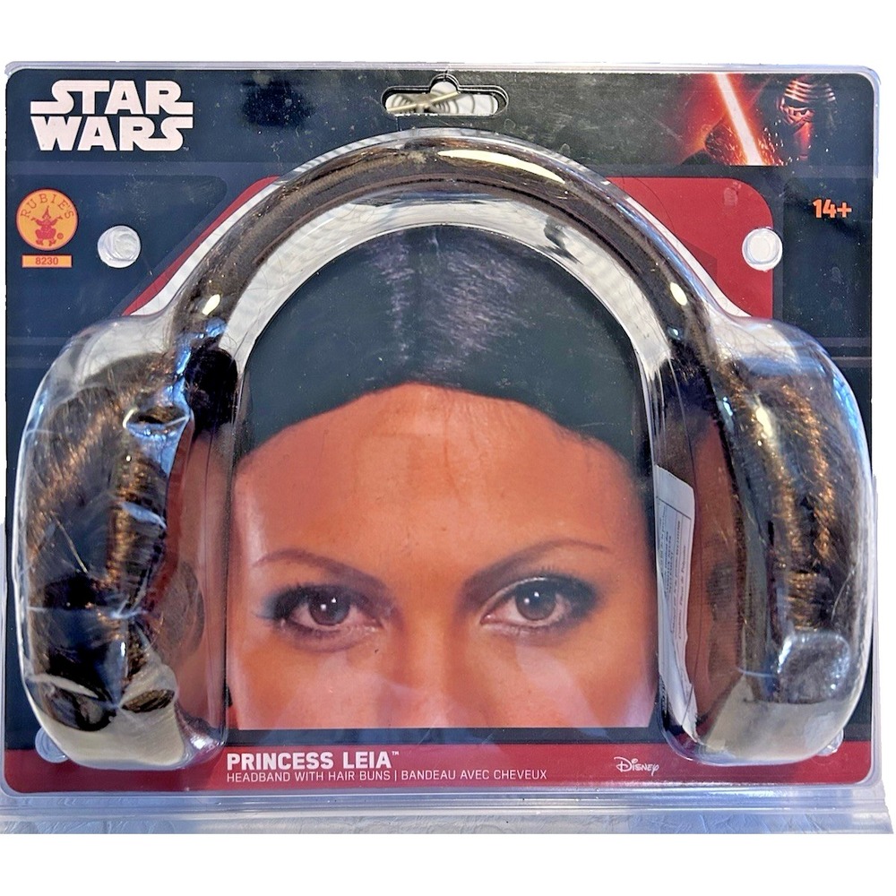 NEW Rubie's Star Wars Princess Leia Braided Buns Headband Brown Disney adult OS